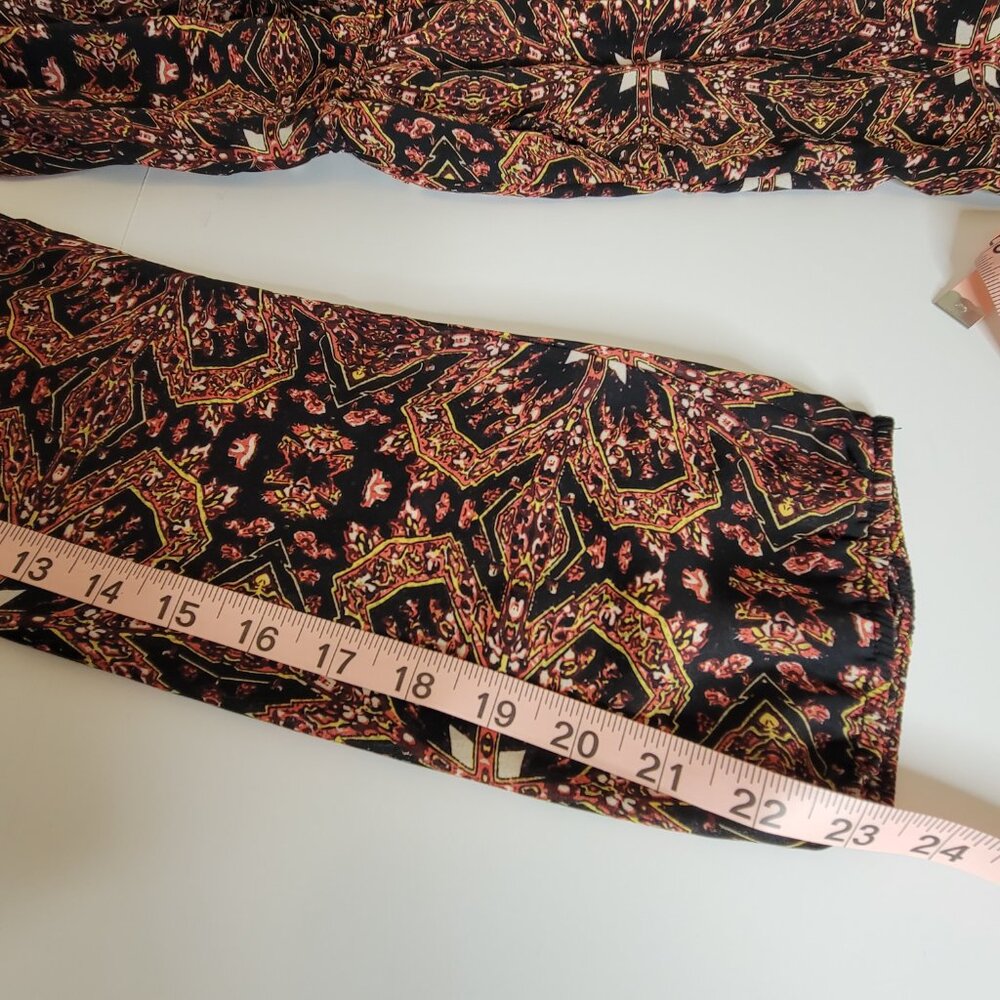 Lucca Couture Batik Pattern Romper Blk/Maroon Open Back Size M - Picture 9 of 14